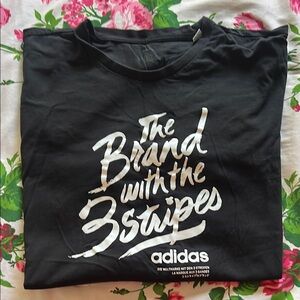 Adidas Black Tee with White Graphic